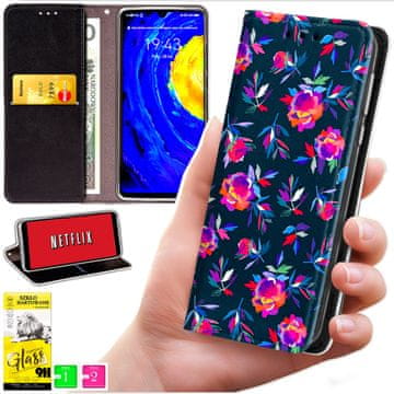 Futrola tipa novčanik za Honor 400 Lite - maska bluemoon s otiskom + staklo 9h