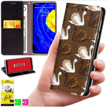 Etui tipa novčanik za Honor Magic8 Lite - Pokrov BLUEMOON s uzorkom + staklo 9h