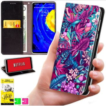Torbica tipa novčanik za Xiaomi Poco X7 Pro 5G - maskica BLUEMOON s printom + staklo 9H