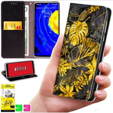 Futrola tipa novčanik za Oppo A5 Pro - maska Bluemoon s uzorkom + zaštitno staklo 9h