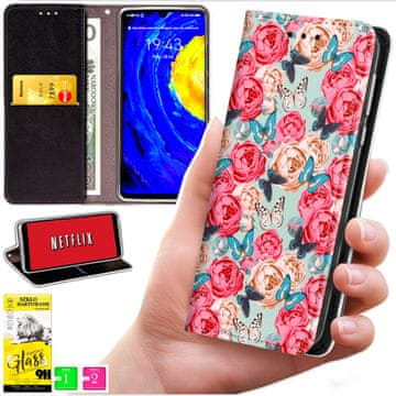 Futrola tipa novčanik za Oppo Reno 14F / 14 FS 5G - maska Bluemoon s printom + zaštitno staklo 9h