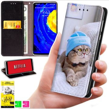Futrola tipa novčanik za Oppo Reno 15F / 15F FS - maska BLUEMOON s uzorkom + staklo 9H