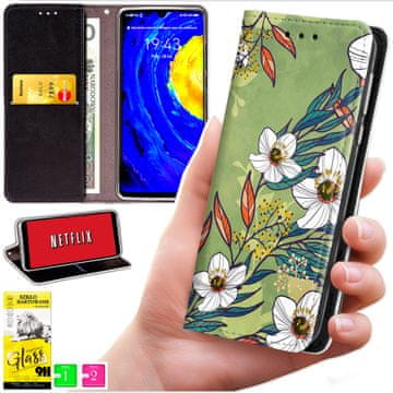 Futrola tipa novčanik za Oppo Reno 15F / 15F FS - maska bluemoon s otiskom i staklo 9h