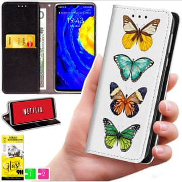 Futrola tipa novčanik za Motorola Edge 70 - maska BLUEMOON uzorak i staklo 9h