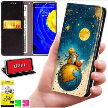 Etui tipa portfel za Motorola Edge 50 Neo - Bluemoon maska s printom i staklo 9h