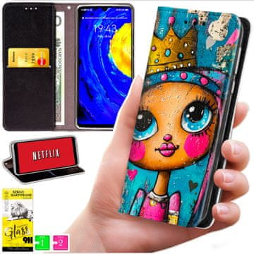 Futrola tipa novčanik za Motorola Edge 70 - maska Bluemoon s uzorkom + staklo 9h