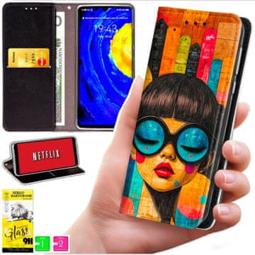 Futrola tipa novčanik za Oppo Reno 15F / 15F FS - BLUEMOON maska s printom + 9H staklo