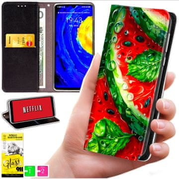 Futrola tipa novčanik za Realme 14 Pro+ 5G / 14 Pro Plus 5G - maska bluemoon s otiskom + zaštitno staklo 9h