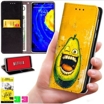 Futrola tipa novčanik za Oppo Reno 15 5G - maskica BLUEMOON s otiskom + zaštitno staklo 9H