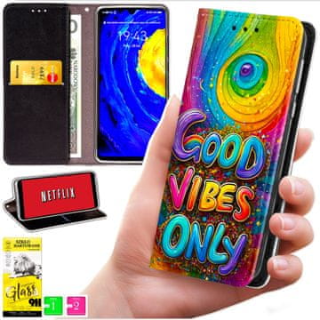 Futrola tipa novčanik za Honor X7d / 400 Smart - maska BLUEMOON s printom + staklo 9h
