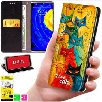 Futrola tipa novčanik za Honor X5C Plus / X5C 4G - maska BLUEMOON uzorak + zaštitno staklo 9H
