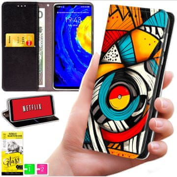 Etui tipa portfel za Motorola Edge 50 Neo - torbica Bluemoon s potiskom + staklo 9h