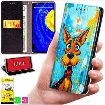 Futrola tipa novčanik za Honor 400 Lite - maskica BLUEMOON otisak + staklo 9h
