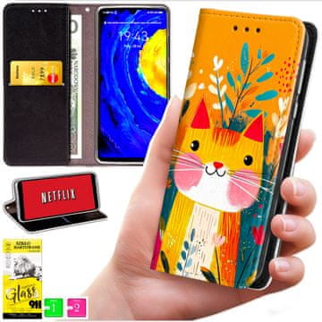 Futrola tipa novčanik za Oppo Reno 15F / 15F FS - maska bluemon s printom + staklo 9h