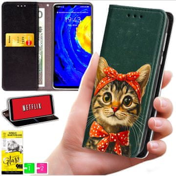 Futrola tipa novčanik za Oppo Reno 15F / 15F FS - maskica BLUEMOON s printom + staklo 9H