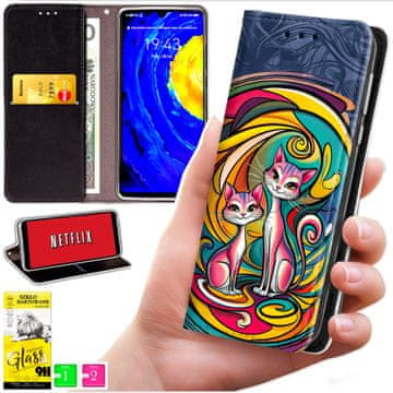 Futrola tipa novčanik za Oppo Find X9 - Maskica BLUEMOON s uzorkom + zaštitno staklo 9H