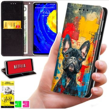 Futrola tipa novčanik za Honor Magic8 Lite - BLUEMOON maska s printom + 9H staklo