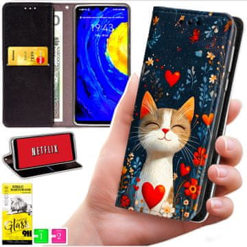 Etui tipa portfel za Motorola Edge 60 pro - maskica bluemonotisak + staklo 9h