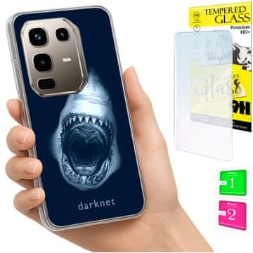 Etui za INFINIX Note 50 Pro 4G, prozirna maska s leđa, futrola + zaštitno staklo 9H