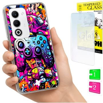 Etui za Oppo A5 5G maska s fotografijom stražnje strane i zaštitnim staklom 9h
