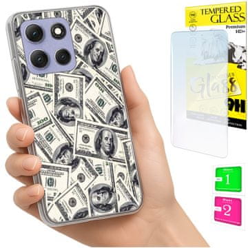 Futrola za Motorola Moto G86 Power s foto uzorkom i staklom 9H