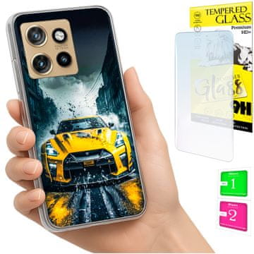 Etui za Motorola Edge 50 Neo s foto uzorkom, maska, futrola i zaštitno staklo 9h