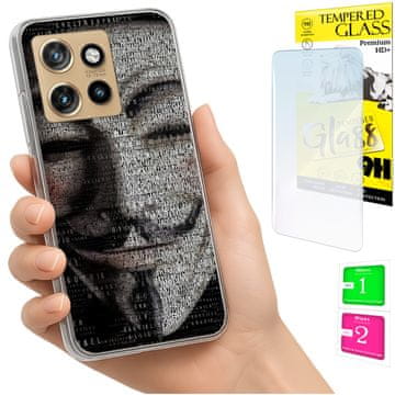 Etui za Motorola Edge 50 Neo, foto maska s leđima i zaštitnim staklom 9h