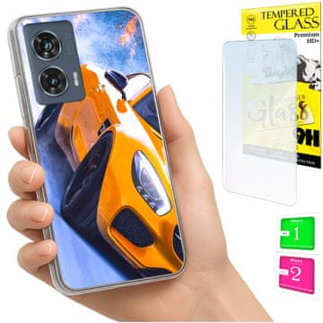 Etui za Motorola Edge 50 Fusion, maskica foto sa staklom 9H