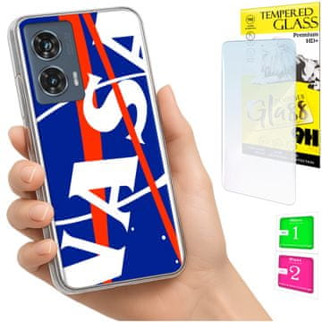 Maskica za Motorola Edge 50 Fusion, foto maskica, futrola, s kaljenim staklom 9H
