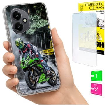 Etui za Honor X7d / 400 Smart obloga FOTO zaštita leđa maska + staklo 9H