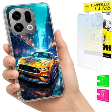 Torbica za Oppo Find X9, maskica sa fotografijom, stražnja maskica s 9H staklom