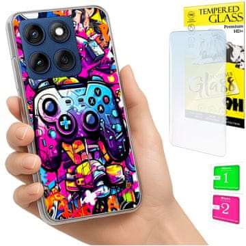 Tvrda maska za Motorola Edge 60 Fusion / Edge 60, staklena poleđina, crna