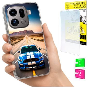 Torbica za Oppo Find X9 Pro, maska FOTO, futrola sa zaštitnim staklom 9H