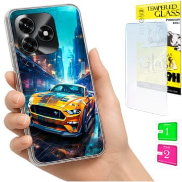 Maskica za Honor X5C Plus / X5C 4G Kućište FOTO Zadnja maska Futrola + Staklo 9H