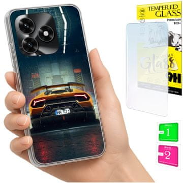 Etui za Honor X5C Plus / X5C 4G, maskica s fotografijom, stražnja maskica, torbica i staklo 9H