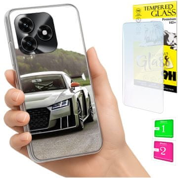 Fotokutija za Honor X5C Plus / X5C 4G, maskica sa stražnjom stranom i zaštitno staklo 9H