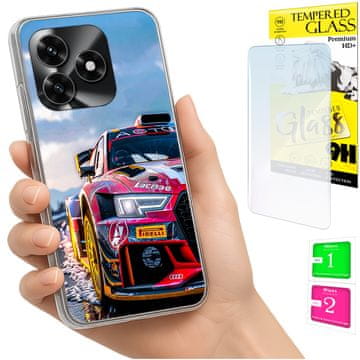 Maskica za Honor X5C Plus / X5C 4G FOTO kutija leđa futrola + 9H staklo
