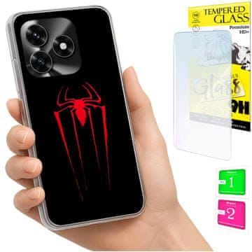 Fotokutija za Honor X5C Plus / X5C 4G, maska sa stražnjom stranom i zaštitnim staklom 9H