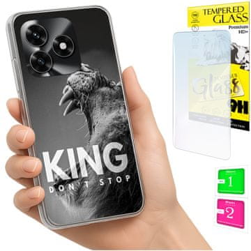 Etui za Honor X5C Plus / X5C 4G, stražnja futrola s fotografijom i kaljeno staklo 9H