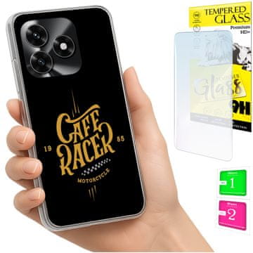 Maskica za Honor X5C Plus / X5C 4G, stražnja maska s foto rupom, torbica + 9H staklo
