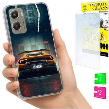 Masnica za Motorola Moto G06 / G06 Power, futrola s tvrdim leđima i zaštitnim staklom