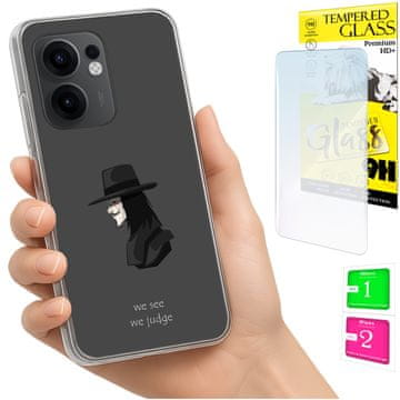 Maskica za Oppo Reno 13F 5G / 13 FS 5G, stražnja futrola sa staklom