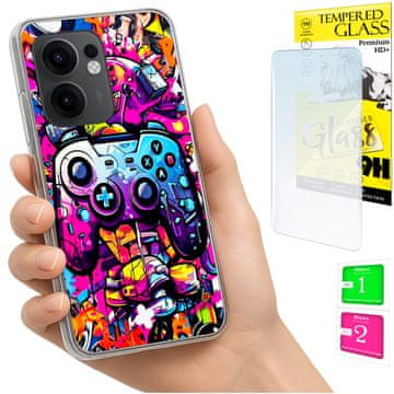 Maskica za Oppo Reno 13F 5G / 13 FS 5G, stražnja stranica, futrola + staklo