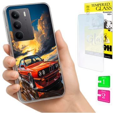 Etui za Realme C75 / 14X 5G, maskica s foto otvorom i zaštitno staklo 9H