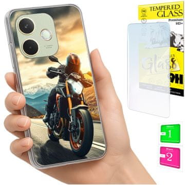 Torbica za Oppo A5 Pro, maska foto, futrola + staklo 9H