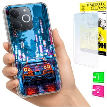 Torbica za Realme Note 70T, kućište s foto otvorom, futrola i zaštitno staklo 9H