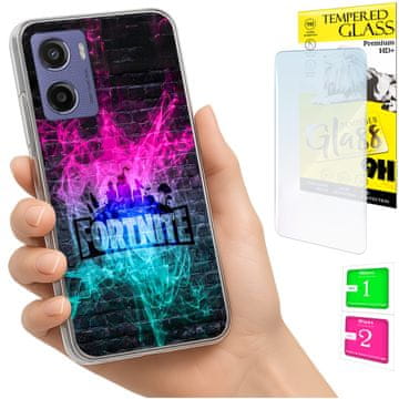 Maskica za Motorola Moto E15 / Moto G05, stražnja maskica s poklopcem i zaštitnim staklom 9H