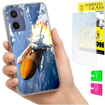 Etui za Motorola Moto E15 / Moto G05, maska, stražnji poklopac + kaljeno staklo 9h