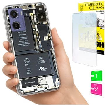 Maske za Motorola Moto E15 / Moto G05 torbica futrola sa zaštitnim staklom 9H