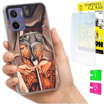 Etui za motorola moto e15 / moto g05, maska, poklopac i zaštitno staklo 9h